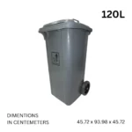 Dustbin-120-litre-with-pedal-tires-–-Gray-dustbinhub.pk