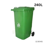 Dustbin 240 litre with tires – Green - dustbinhub.pk