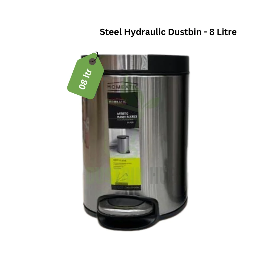 Steel Hydraulic Dustbin - 8 litre - dustbinhub.com.pk